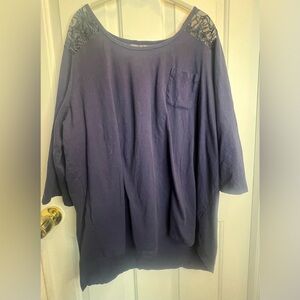 Roaman's Blue 3/4 Sleeve Boxy Tunic